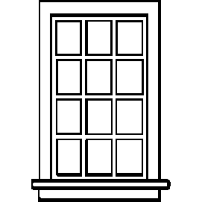 Window: Double-Hung, 12-Pane, Scale 36 x 64 76.2 x 163cm pkg(8)