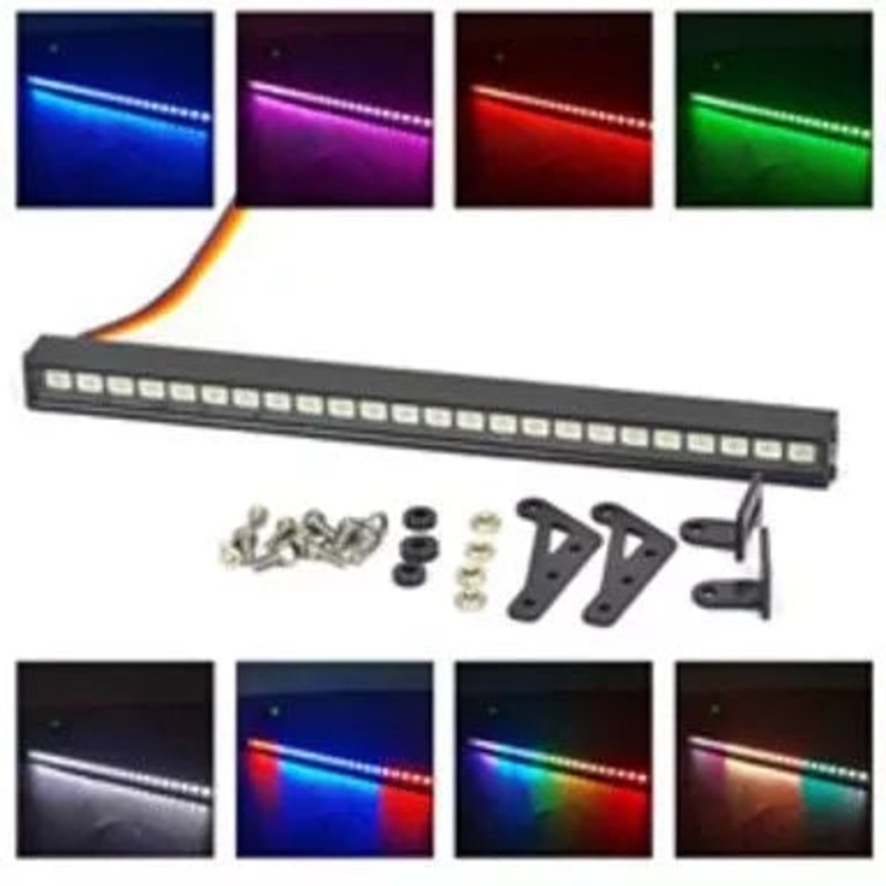 1/10 Light Bar – 24 LED (Multi Color) 5-8V, 150mm Wide, Wire Length 390mm, Receiver Plug