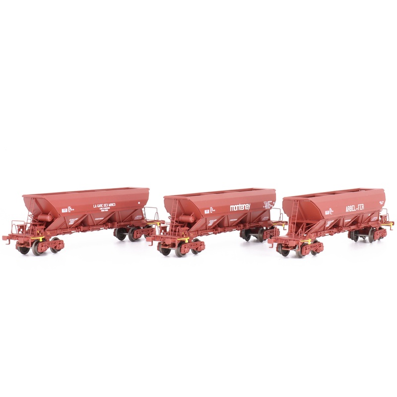 3 piece freight car set ARBEL-FER, MONTENAY and LA GARE DES MINES SNCF Epoch IV