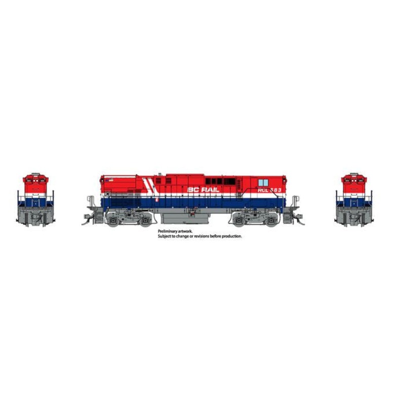 Rapido 033536 HO M420B x2 (DC/DCC/Sound): BCR – Red/White/Blue Hockey Stick: #RCL683 + #RCL685