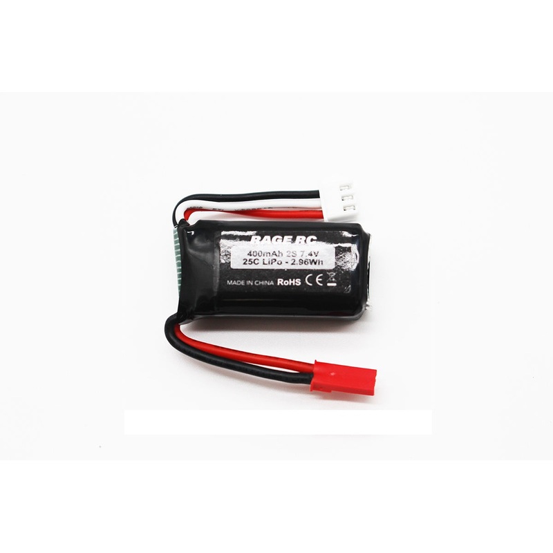 RageRC 2S 7.4V 400mAh LiPo with JST Plug; P-51D BL – RGRA1631