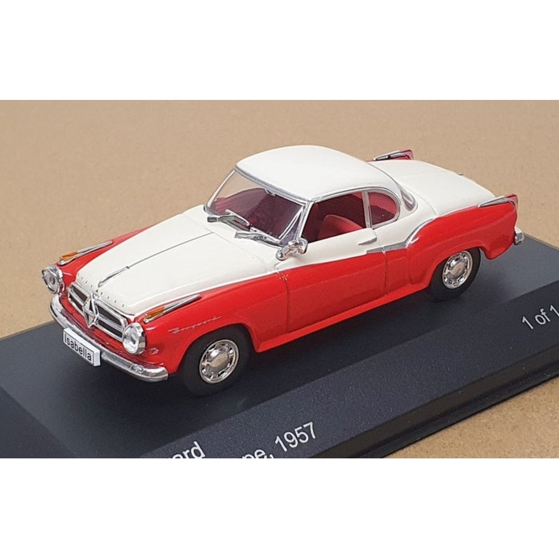 Whitebox 1/43 Scale WB128 – 1957 Borgward Isabella Coupe – Red/White