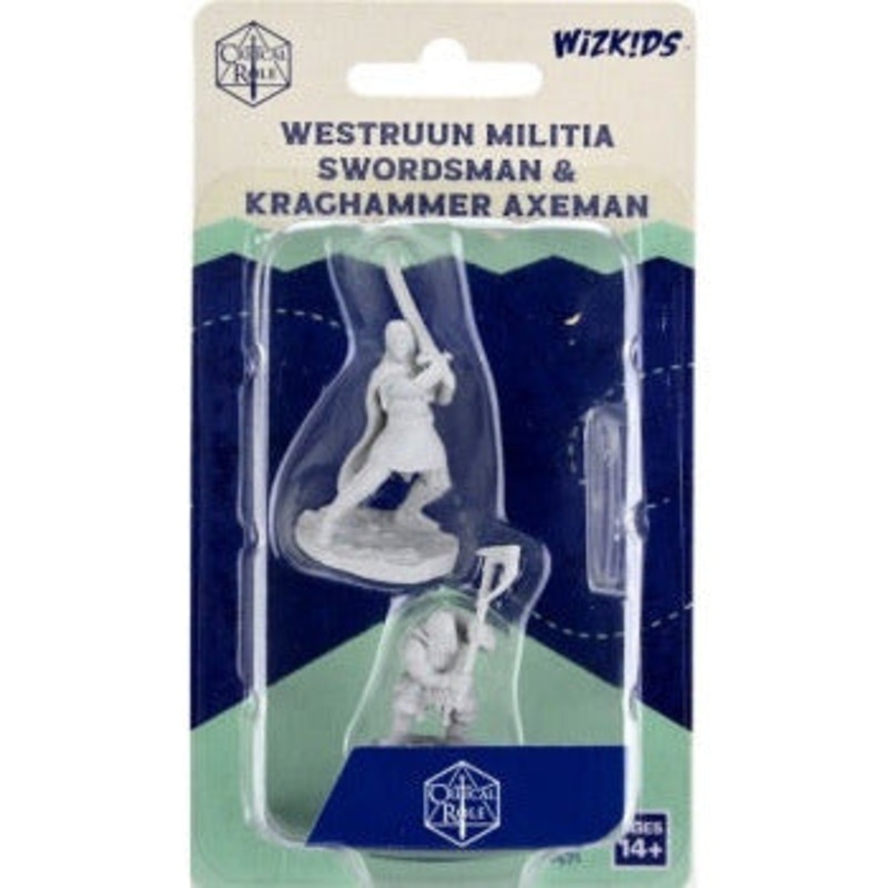 Critical Role Unpainted Mini – Westruun Militia Swordsman & Kraghammer Axemnan 90471