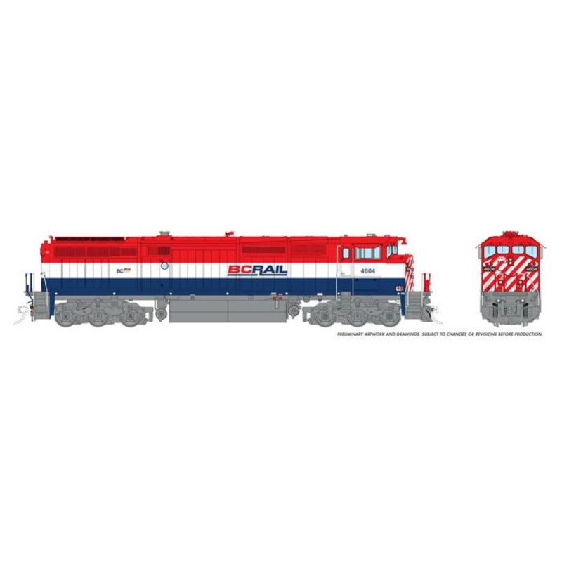 Rapido 024514 HO Dash 8-40CM (DC/DCC/Sound): BCR – Red/White/Blue Scheme: #4604