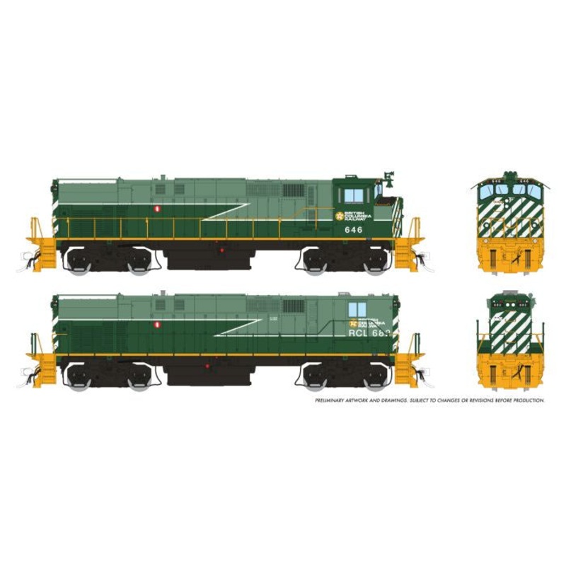 Rapido 033528 HO M420 + M420B (DC/DCC/Sound): BCR – Green Lightning Stripe Scheme: #646 + #682