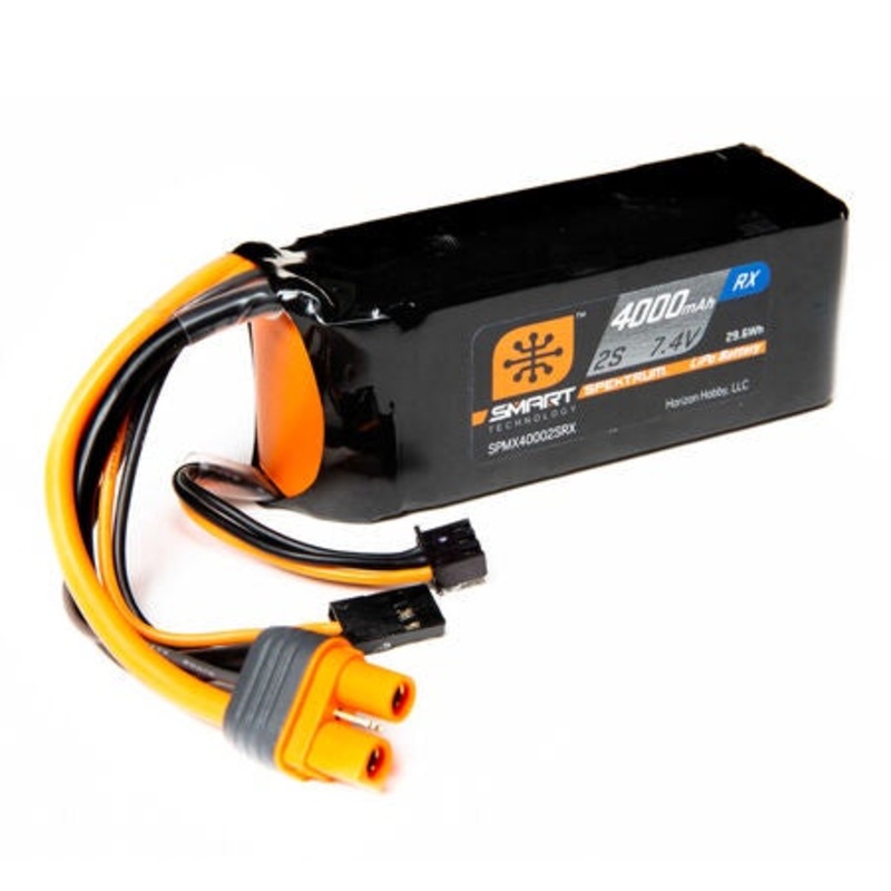 Spektrum 4000mAh 2S 7.4V Smart LiPo Receiver Battery IC3 – SPMX40002SRX