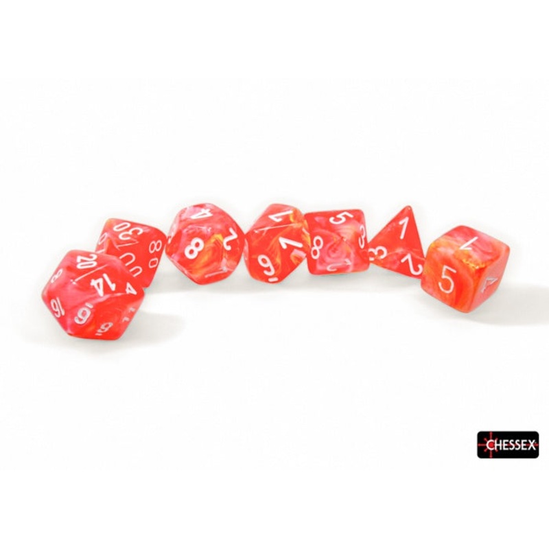 Chessex Festive 7-Die Set Dahlia/White Luminary CHX27553