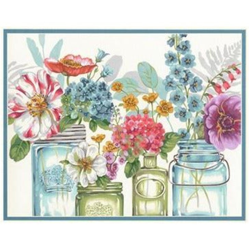 Dimensions Paint by Numbers Rainbow Flowers in Glass Jars (14×11)