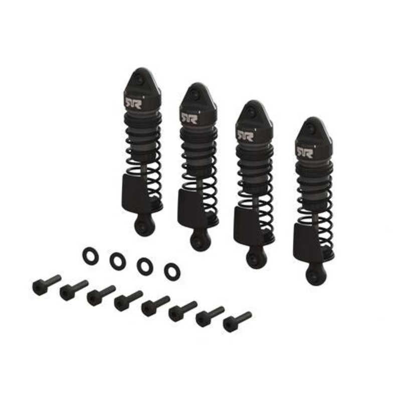 Arrma Aluminum Shock Set, 58mm Length, 2000cSt Oil (4), Gunmetal: GROM – ARA-1560