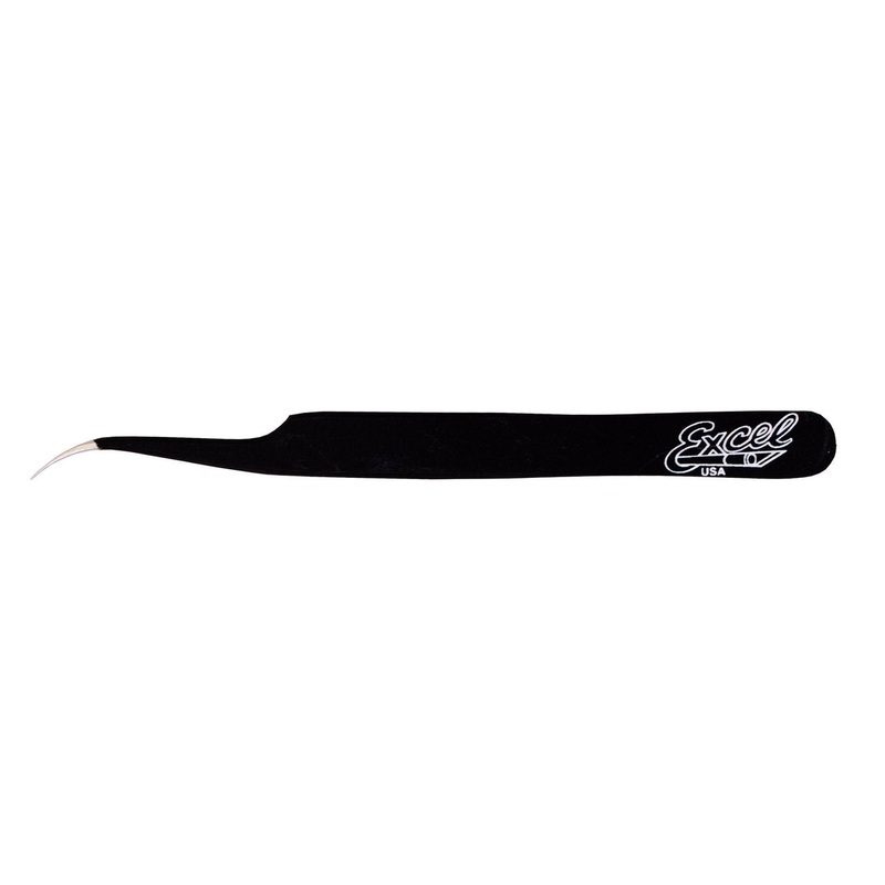 Excel Tweezer 4.5 Slant Pointed Black