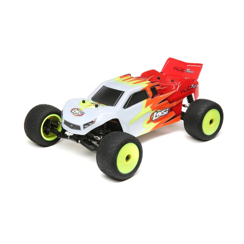 Losi 1/18 2WD Stadium Truck RTR Brushed Mini-T 2.0 – Red/White LOS01015T1