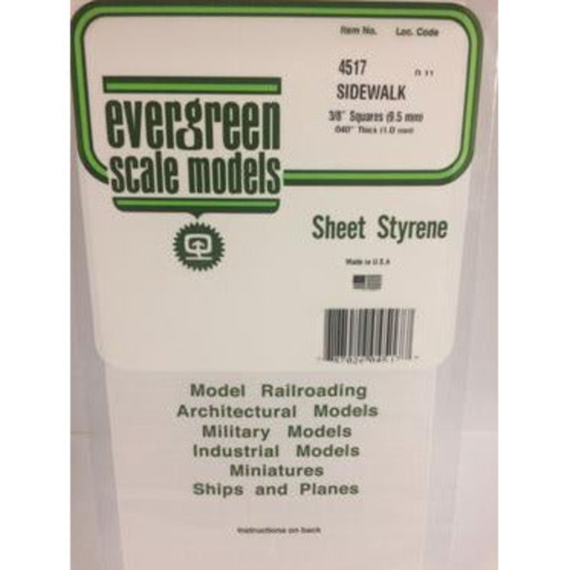 Evergreen #4517 Sidewalk 3/8 (9.5mm) x 0.040 (1.0mm)