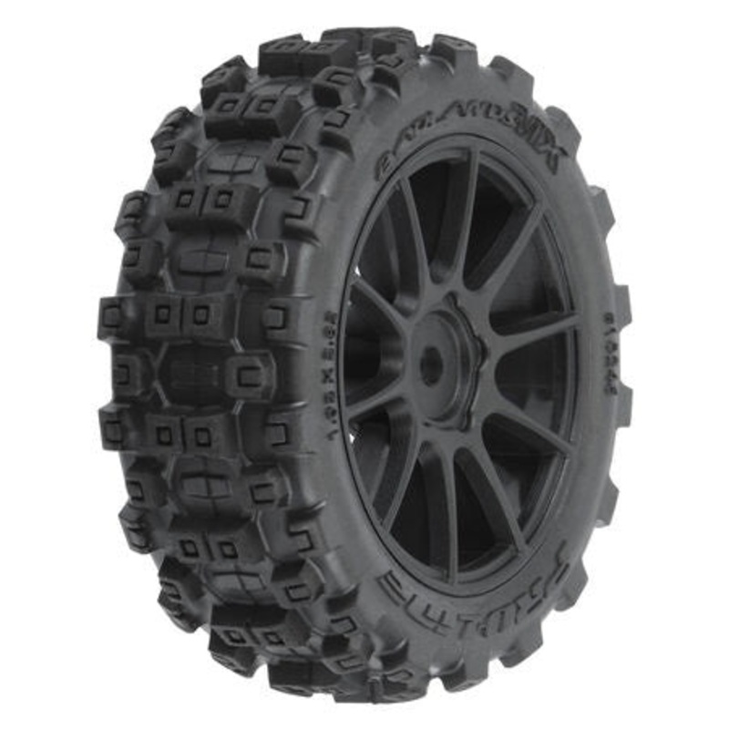 Proline Badlands MX 1.9 Buggy Tires MTD Mach-10 Black Wheels: Typhon GROM – PRO1024610