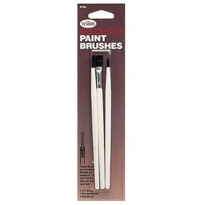 Testors 1 Flat, 1 Pointed & 1 1/4 Wide Flat Brush Set #281210