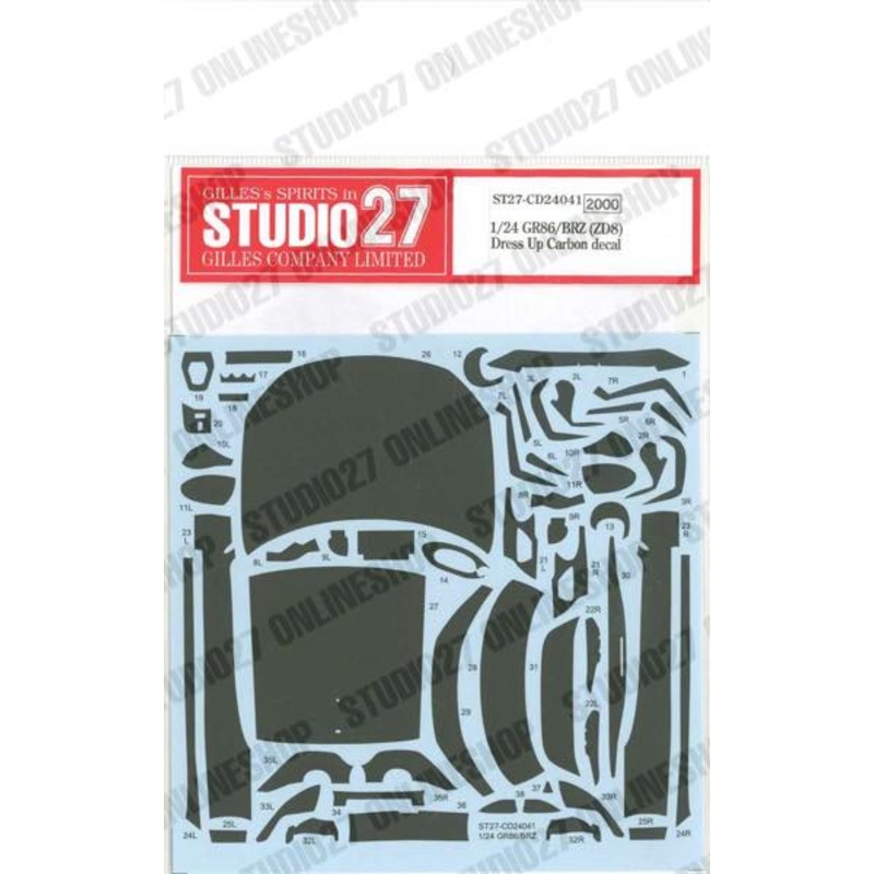 [ Back-order ] STUDIO27 CD24041 1:24 GR86 / BRZ (ZD8) Dress Up Carbon decal for TAMIYA [Carbon Decals]
