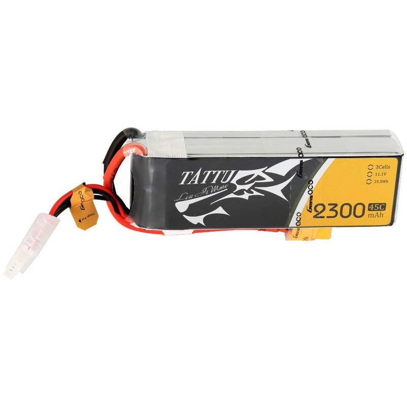 Tattu – 098 – 2300mAh 3S1P 45C LiPo XT60 Plug Soft Case 106x36x23mm