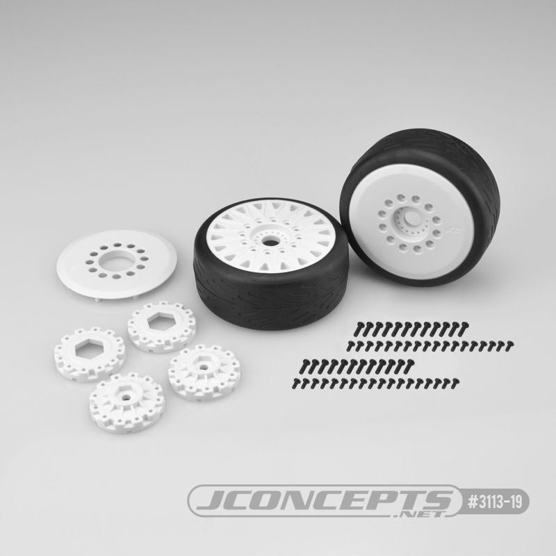 JConcepts Speed Fangs – platinum compound, belted, pre-mounted White