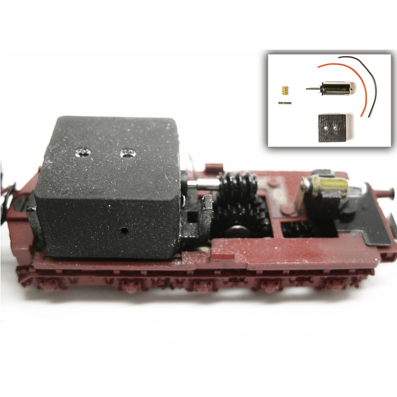 Conversion kit with bell armature motor replaces Fleischmann motor 507160