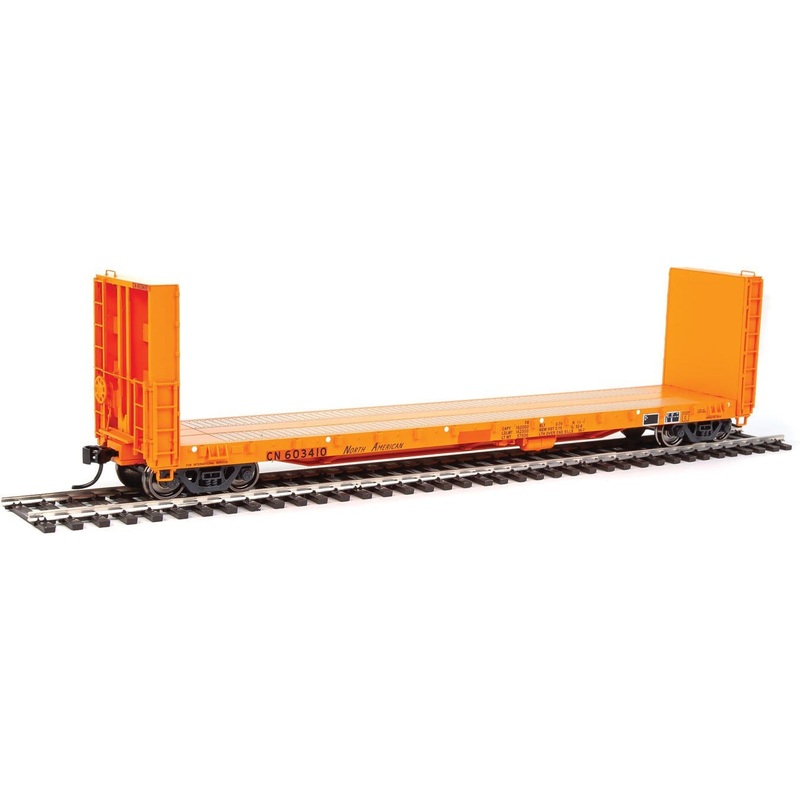 50′ CC&F Bulkhead Flatcar – Ready to Run — Canadian National #603410 (orange patch)