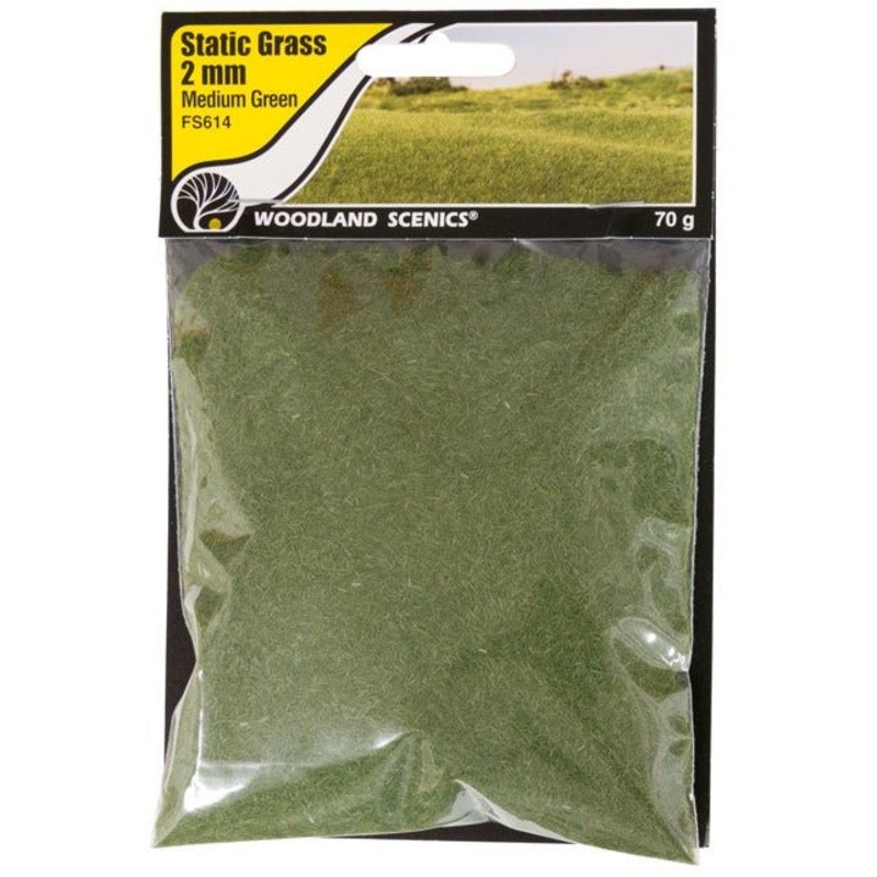 Woodland Scenics Static Grass – 2mm (Medium Green) WOO614