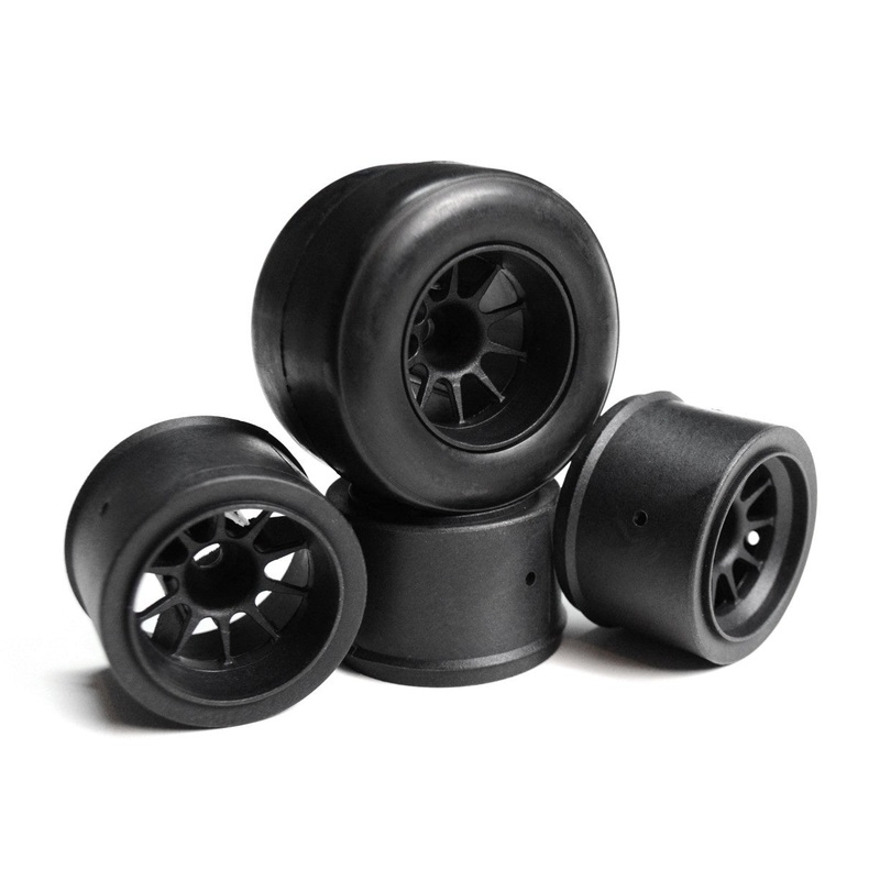 Exotek F104 +3mm Off Set Wheels For Shimizu Tires (4), Black EXO1298B