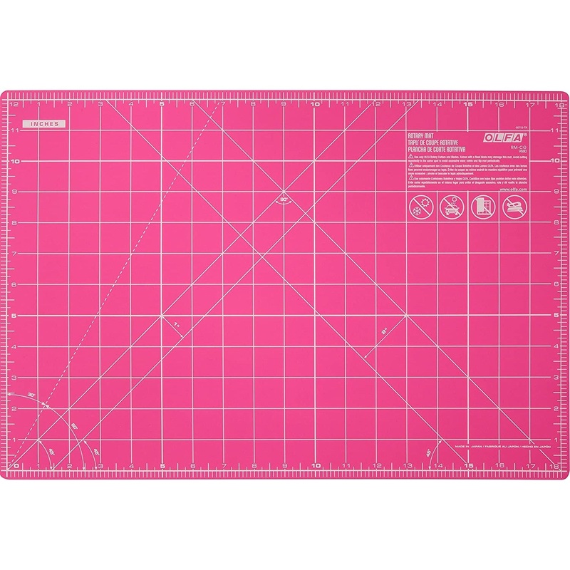 OLFA 12 x 18 Double Sided Rotary Mat, Pink