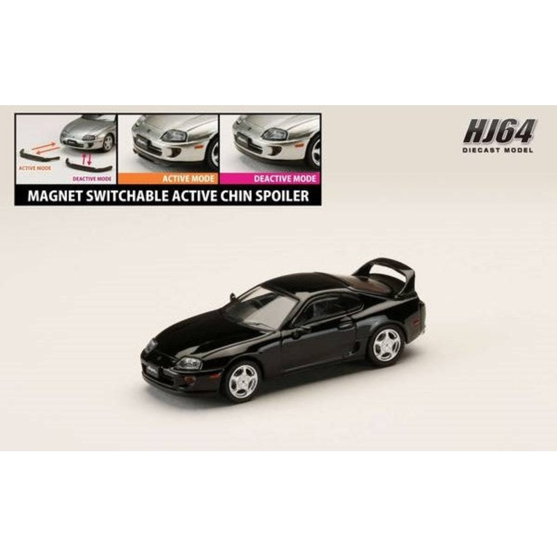 [ Back-order ] Hobby Japan HJ642042BK 1:64 Toyota SUPRA RZ JZA80 with Active Spoiler Parts BLACK Diecast model car