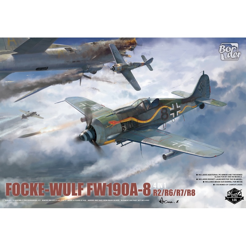 Focke-Wulf FW190A-8 4 in 1 (R2/R6/R7/R8) 1/35 #BF-009 by Border Models