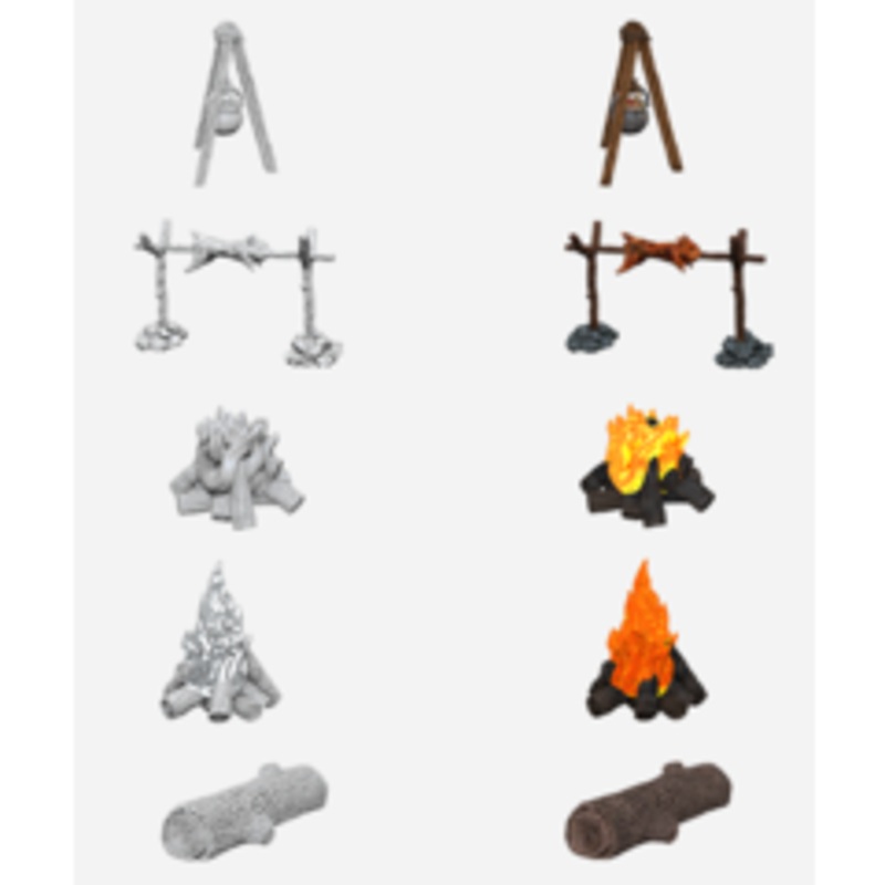 D&D Unpainted Mini – Camp Fire and Sitting Log 73860