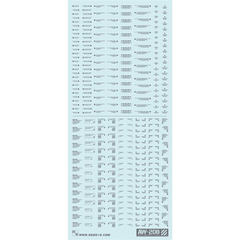 System Markings (Dark Grey) Waterslide Decals AW-208