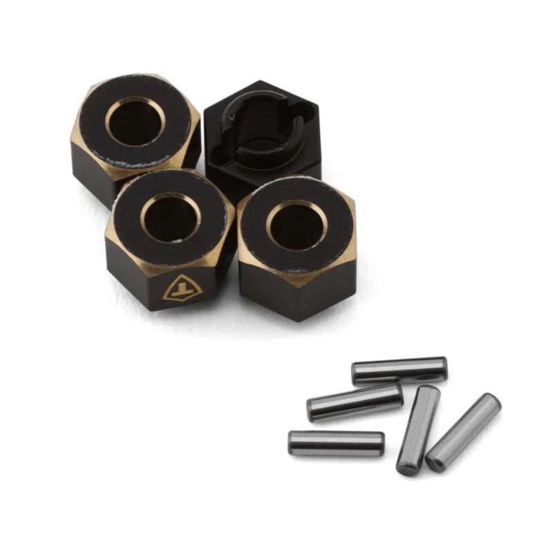 Treal Hobby Extended Brass Wheel Hub Hex for Traxxas TRX-4M (Black) (4) (1.3g) (+6mm Offset) – TLHTTRX-4M-01