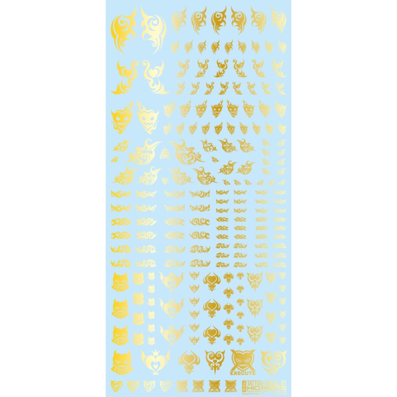 HiQ Parts Tattoo Decal 01 ‘Heart’ Gold (1pc)
