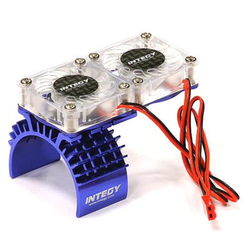 Integy Motor Heatsink + Twin Cooling Fan for Traxxas 1/10 Slash 4×4