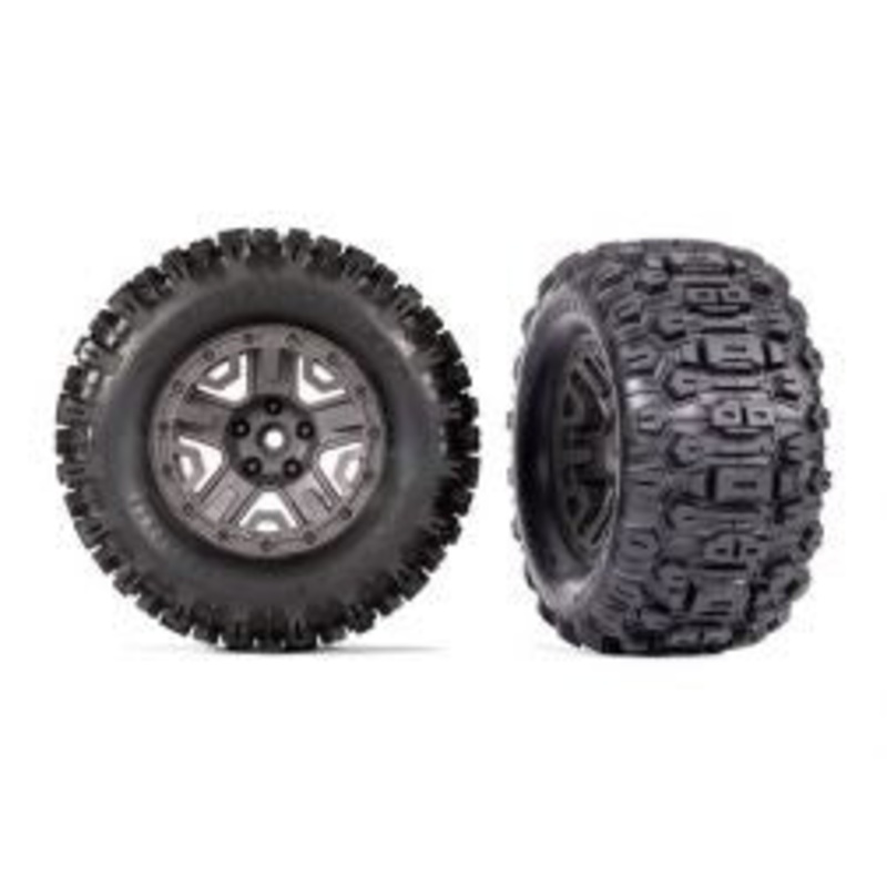Traxxas T&W Charcoal Gray 2.8 Wheels/Sledgehammer Tires (2) – TRA9072-GRAY