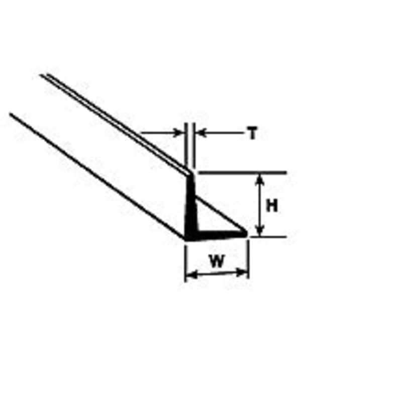 Plastruct 3/64 Styrene Angle 10 10 pk PLA90501