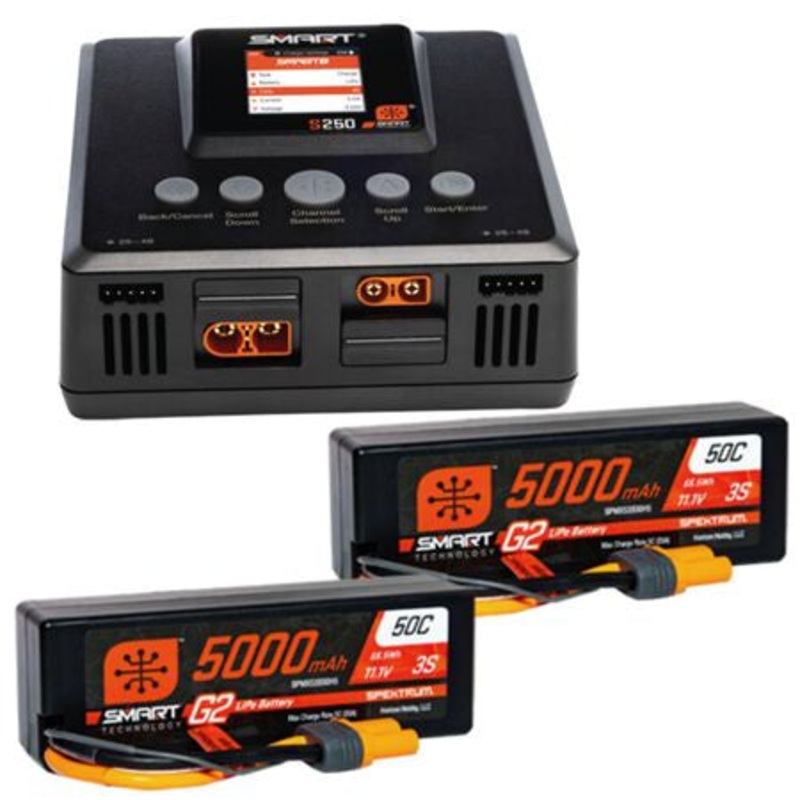 Spektrum RC Smart PowerStage 6S Surface Bundle w/2 Smart G2 3S 50C LiPo Battery (5000mAh) (IC5) – SPMXPSS600