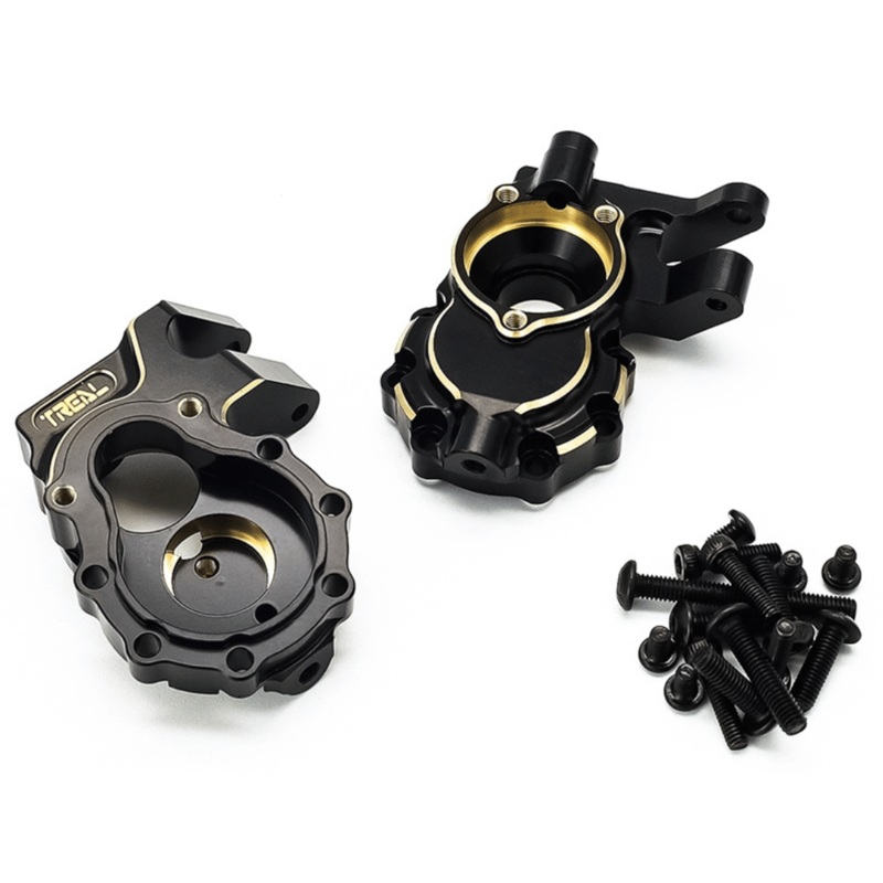 Treal Hobby Traxxas TRX-4 Brass Steering Knuckles Portal Covers (Black) (2) (67g) – TLHTTRX4-01