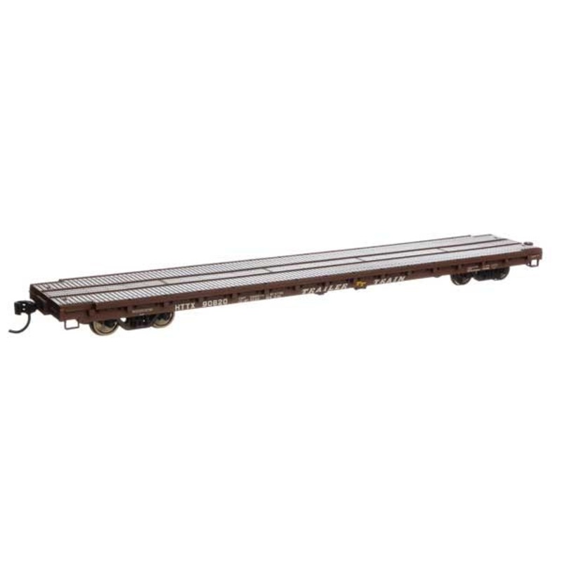 60′ Pullman-Standard Flatcar – Ready to Run #5399 Trailer-Train HTTX #90820 (Heavy-duty; brown)