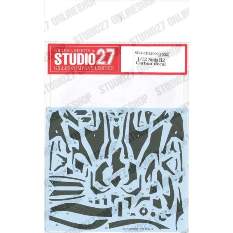 [ Back-order ] STUDIO27 CD12009 1:12 Ninja H2 Carbon decal for TAMIYA [Carbon Decals]