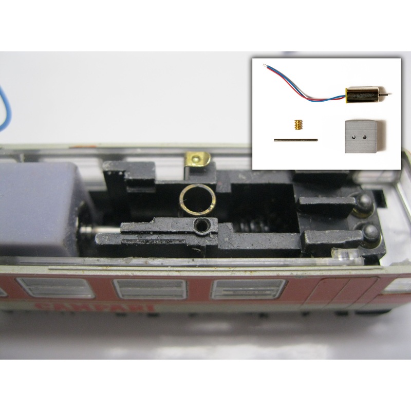 Conversion kit with bell armature motor Fleischmann BR 614 multiple unit train