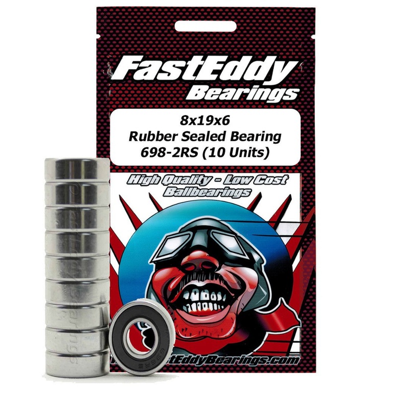 Fast Eddy Rubber Sealed Bearings (1): 8x19x6 TFE308 698-2RS