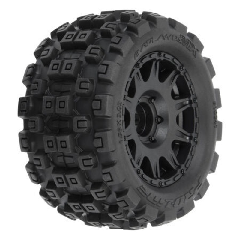 Pro-Line 1/18 Badlands MX 1.85 F/R MTD 12mm Black Raid: Granite GROM – PRO1024110