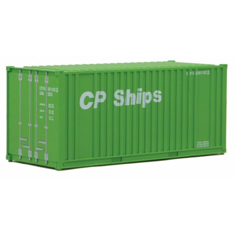 Woodland Scenics 20′ Corrugated Container with Flat Panel CP Ships (Green/White) (HO) WOO8010