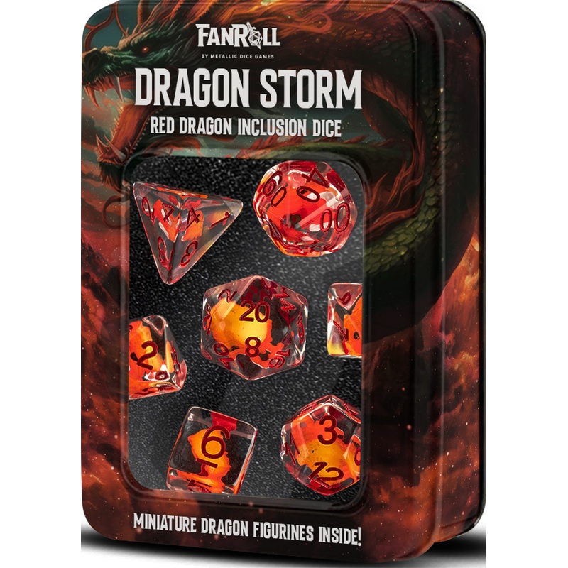 Fanroll Resin 7-Die Set Dragon Storm Red Dragon Inclusion
