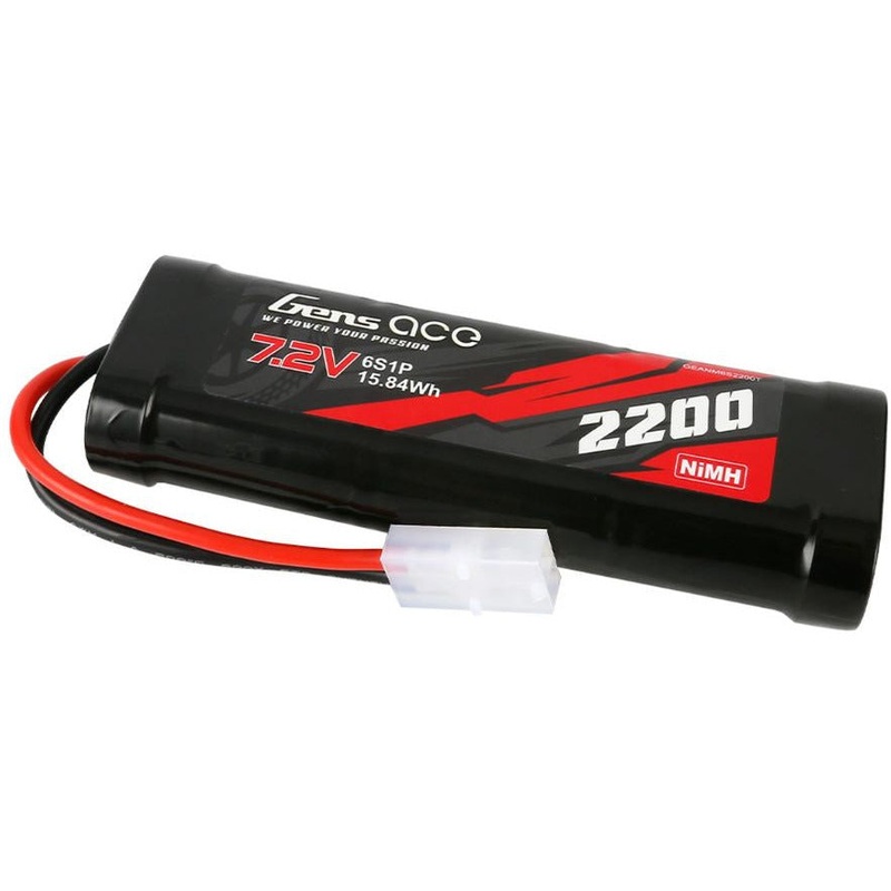 Gens Ace – 1254 – 2200mAh 6 Cell 7.2V Nimh Tamiya Plug Soft Case 139x48x25mm