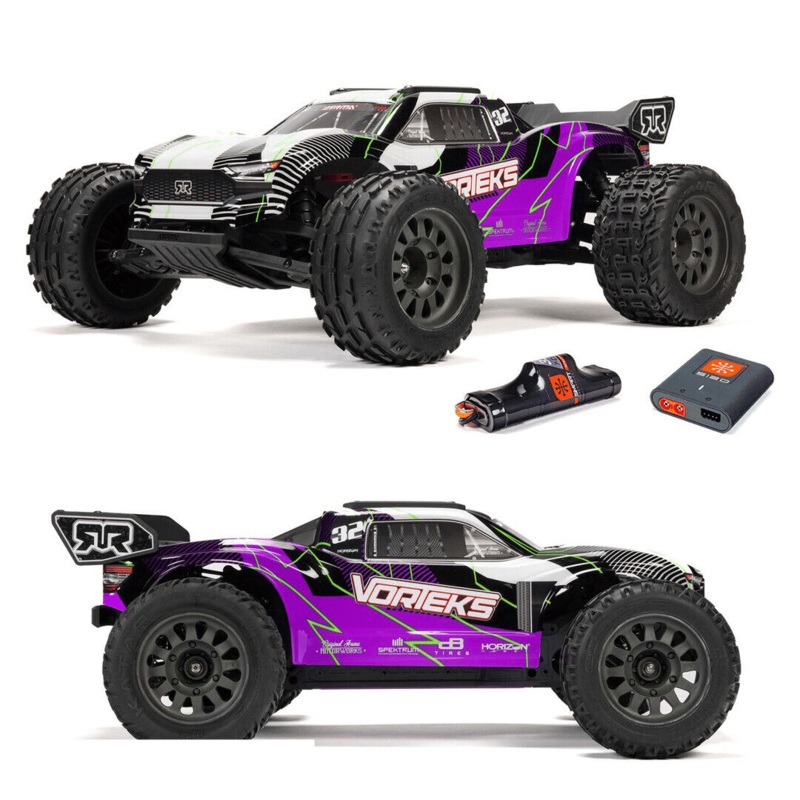 Arrma Vorteks 2WD MEGA 550 RTR Brushed 1/10 Off-Road Stadium Truck w/SLT2 2.4GHz Radio, Battery & Charger – Assorted Colours ARA3205ST