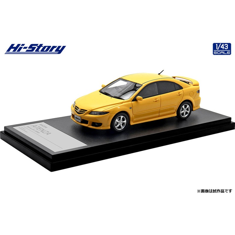 [ Back-order ] Hi-Story HS436YE 1:43 MAZDA ATENZA Sports 23S 2002 Canary Yellow Mica resin model car