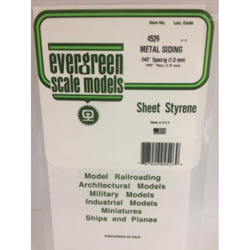 Evergreen #4528 – .080 Opaque White Polystyrene Corrugated Siding