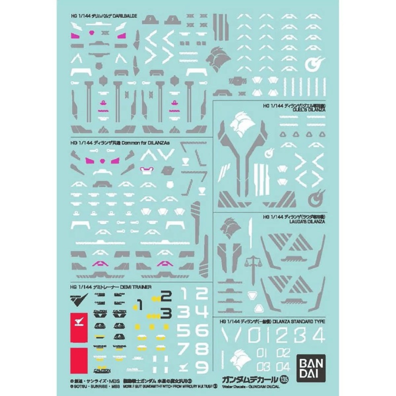 Gundam Decal GD135 – 1/144 Multiuse 3 Mobile Suit Gundam: The Witch from Mercury