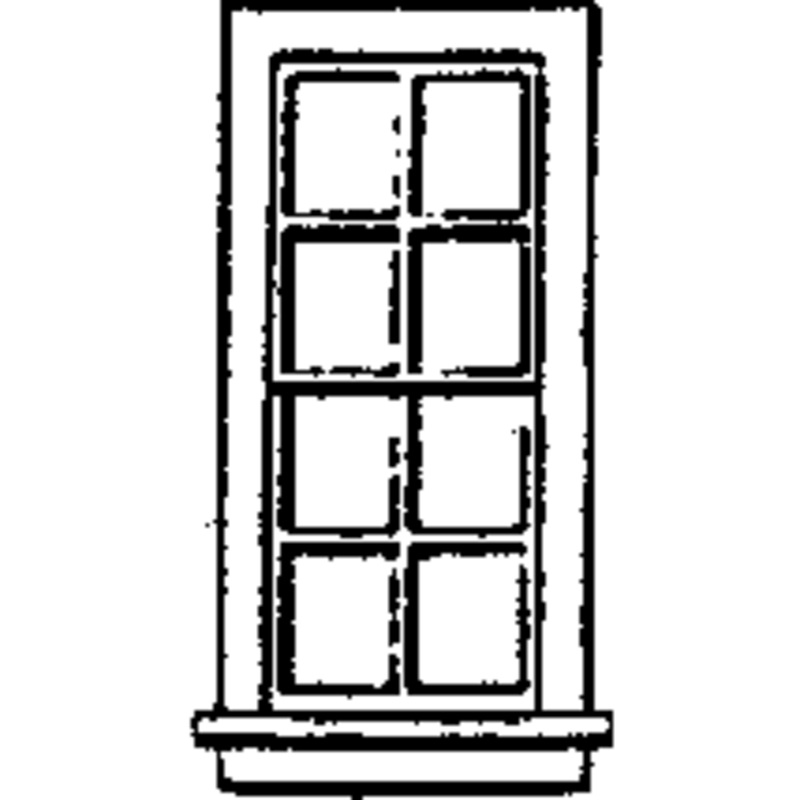 Window: Double-Hung, 8-Pane – Scale 27 x 64 68.6 x 163cm pkg(8)